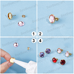 50Pcs 5 Styles 304 Stainless Steel Stud Earring Findings&nbsp;STAS-BBC0009-96