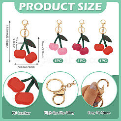 3Pcs 3 Colors PU Leather Alloy Keychains&nbsp;KEYC-TA0001-41