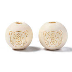 Unfinished Natural Wood European Beads&nbsp;WOOD-S045-151