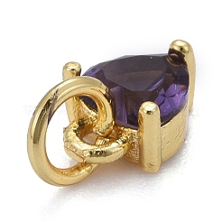 Brass Micro Pave Cubic Zirconia Charms&nbsp;KK-P192-08-G03