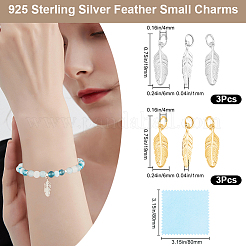 6Pcs 2 Colors 925 Sterling Silver Pendants&nbsp;STER-BBC0009-73