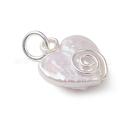 Natural Keshi Pearl Heart Charms&nbsp;PALLOY-JF04809-02
