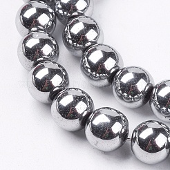 Non-magnetic Synthetic Hematite Beads Strands&nbsp;G-S096-8mm-3