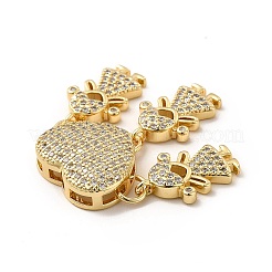 Rack Plating Brass Micro Pave Cubic Zirconia Pendants&nbsp;KK-E072-07G