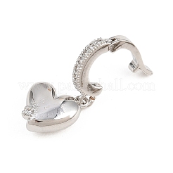 Brass Micro Pave Clear Cubic Zirconia Pendants&nbsp;KK-H268-07P-01