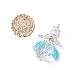 2Pcs 2 Styles Glass Seed Bead Pendants&nbsp;PALLOY-MZ00710-02