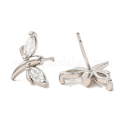 Dragonfly Platinum Brass Stud Earrings&nbsp;EJEW-L270-09P