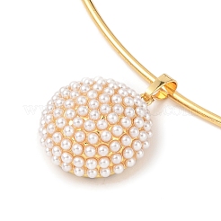 Brass with ABS Imitation Pearl Charm Necklace&nbsp;BJEW-Q350-05D-G