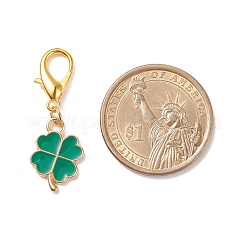 Alloy Enamel Clover Pendant Decorations&nbsp;HJEW-JM00661-04