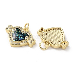 Brass Micro Pave Clear Cubic Zirconia Pendants&nbsp;KK-C045-36G