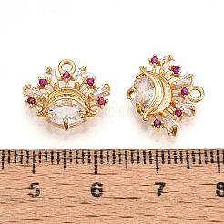 Brass Micro Pave Cubic Zirconia Charms&nbsp;KK-N261-73G