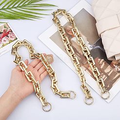 2Pcs 2 Style CCB Plastic Rectangle Cross Chain Bag Straps&nbsp;AJEW-CA0003-30