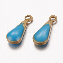 Antique Golden Plated Brass Enamel teardrop&nbsp;X-KK-Q571-01C