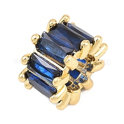 Real 18K Gold Plated Brass Micro Pave Cubic Zirconia European Beads&nbsp;KK-C170-32G