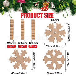 9Pcs 3 Style Snowflake MDF Wood Blank Display Decorations&nbsp;AJEW-BC0002-07