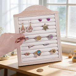 Wooden Photo Frame Shaped Ring Display Easels&nbsp;RDIS-WH0032-008A
