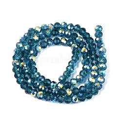 AB Color Plated Transparent Glass Rondelle Beads Strands&nbsp;EGLA-T029-4mm-10G