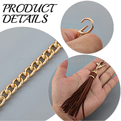 1Pc Imitation Leather with Alloy Curb Chain Purse Chains&nbsp;FIND-CL0002-07