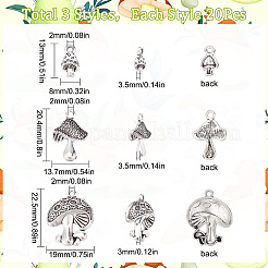 60Pcs 3 Styles Tibetan Style Alloy Pendants&nbsp;TIBEP-SC0002-27