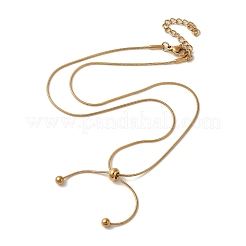304 Stainless Steel Round Snake Chain Lariat Necklaces&nbsp;NJEW-Z048-01G