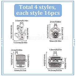 4 Styles Tibetan Style Alloy Pendants&nbsp;FIND-SC0011-03