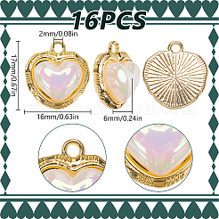 16Pcs Alloy Acrylic Pendants&nbsp;FIND-SP0002-28