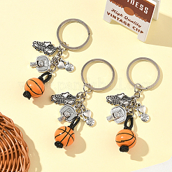 20Pcs Alloy & Wood Keychain&nbsp;KEYC-SC0001-59B