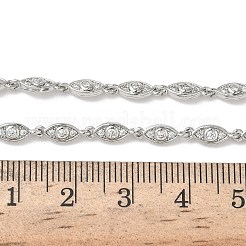 Brass Micro Pave Clear Cubic Zirconia Eye Link Chain Necklaces&nbsp;NJEW-G183-07P