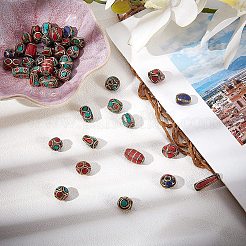 50PCS Mixed Antique Golden Handmade Tibetan Style Beads&nbsp;TIBEB-PH0003-01-WH