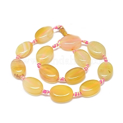 Natural Banded Agate/Striped Agate Beads Strands&nbsp;G-L544-010D