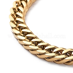 Ion Plating(IP) 304 Stainless Steel Cuban Link Chains Bracelets&nbsp;BJEW-K240-03G