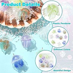10Pcs 5 Colors Plastic Pendants&nbsp;KY-CJ0002-19