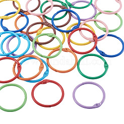 30Pcs 10 Colors Spray Painted Iron Hinged Binder Rings&nbsp;IFIN-TA0001-77