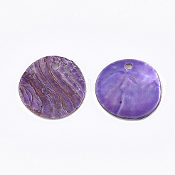 Spray Paint Natural Akoya Shell Pendants&nbsp;SHEL-S274-75C-04