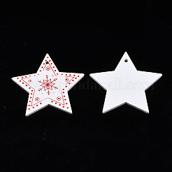 Christmas Theme Spray Painted Wood Pendants&nbsp;WOOD-N005-49A