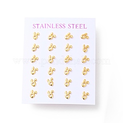 304 Stainless Steel Tiny Rabbit Stud Earrings with 316 Stainless Steel Pins for Women&nbsp;EJEW-J043-04G