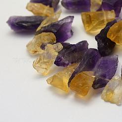 Rough Raw Natural Citrine and Amethyst Beads Strands&nbsp;G-K202-24
