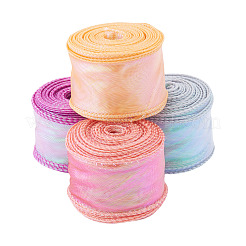 4 Rolls 4 Colors Polyester Iridescent Ribbon&nbsp;OCOR-TA0004-10