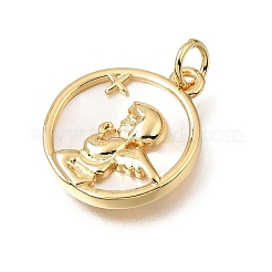 Brass & Natural Shell Pendants&nbsp;SH-CBA7C77-04G