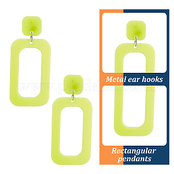 6 Pairs 6 Style Hollow Out Rectangle Acrylic Dangle Stud Earrings&nbsp;EJEW-AN0001-59
