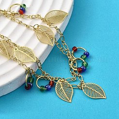 Brass Oval Link Multi-strand Bracelets&nbsp;BJEW-U040-01G