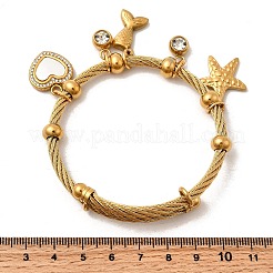 304 Stainless Steel Charm Bangles for Women&nbsp;BJEW-Z141-01G