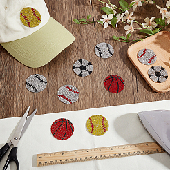10Pcs 5 Styles Sports Theme Glass Hotfix Rhinestone&nbsp;DIY-NB0015-49