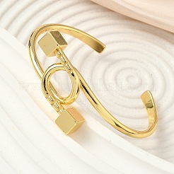 Brass Cuff Bangles for Women&nbsp;BJEW-F513-07G