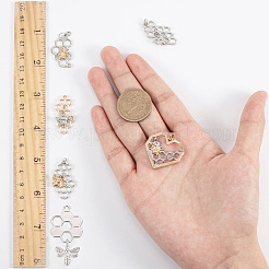 Alloy Filigree Joiners Links & Pendants&nbsp;PALLOY-SC0002-29