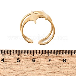 304 Stainless Steel Cuff Open Rings for Women&nbsp;RJEW-L342-02G