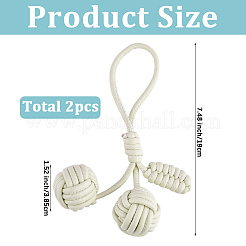 Imitation Leather Woven Ball Pendant Decorations&nbsp;AJEW-WH20054-143C