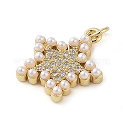 Brass Micro Pave Clear Cubic Zirconia Pendants&nbsp;KK-Q813-08C-G