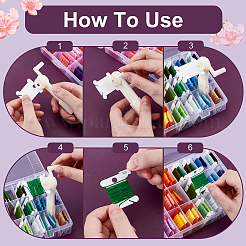Plastic Manual Embroidery Floss Bobbin Winder & Thread Winding Boards Sets&nbsp;DIY-TW0001-03