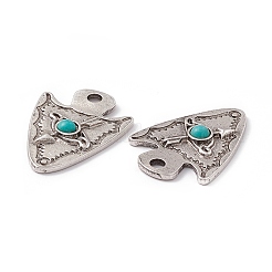 Synthetic Turquoise Half Round Pendants&nbsp;PALLOY-D013-03AS
